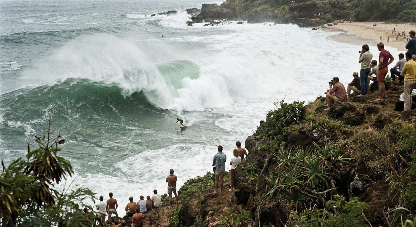 Large wave face at Waimea Bay